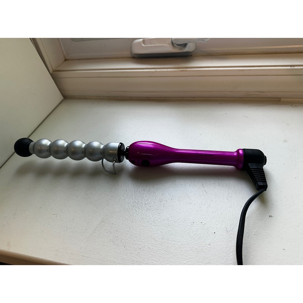 Bed Head TIGI Curve Check Bubble Curling Wand Pink Silver 1 Inch Barrel BH311